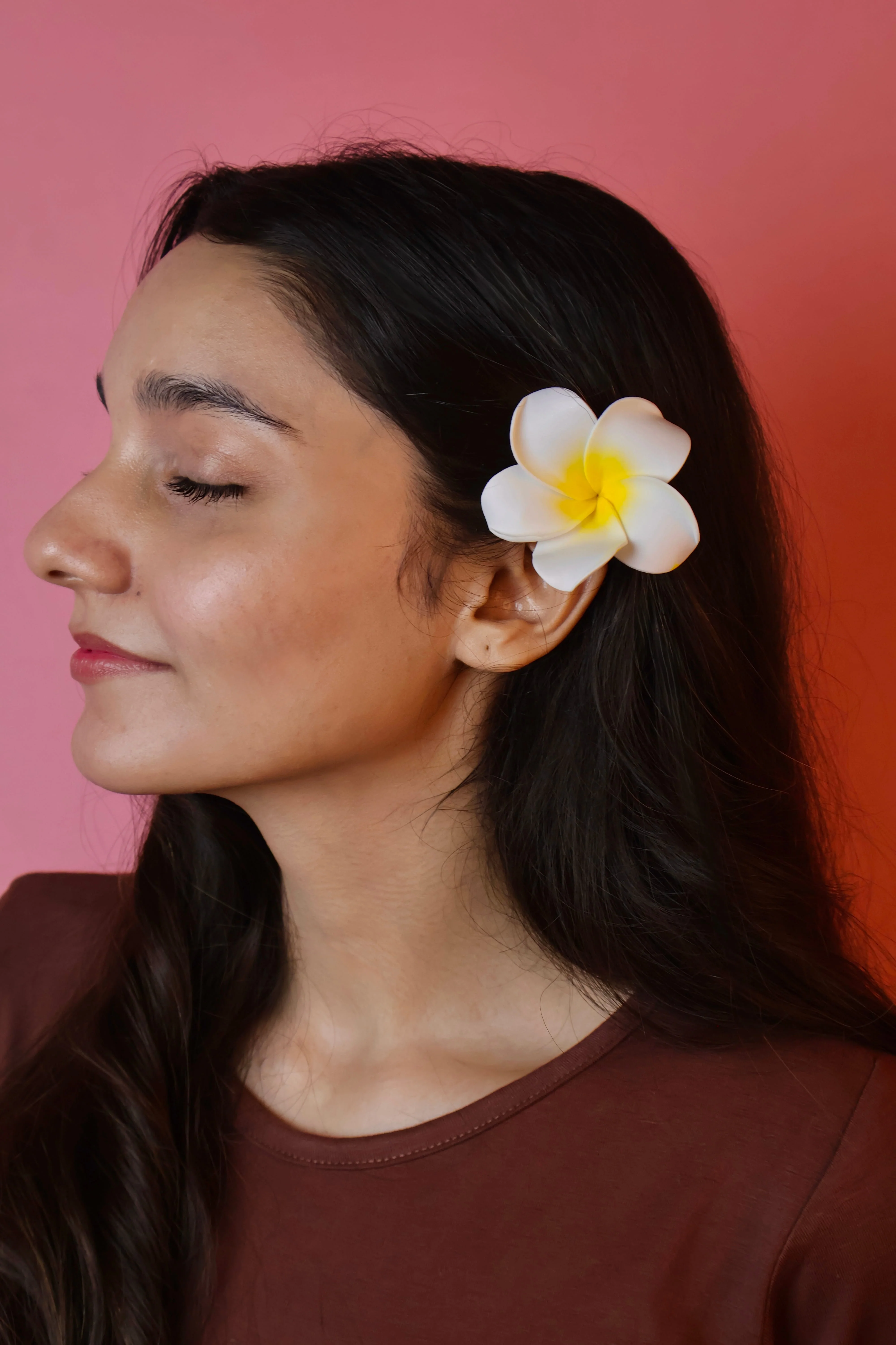 Artifical Plumeria Flower Clips - Image 3