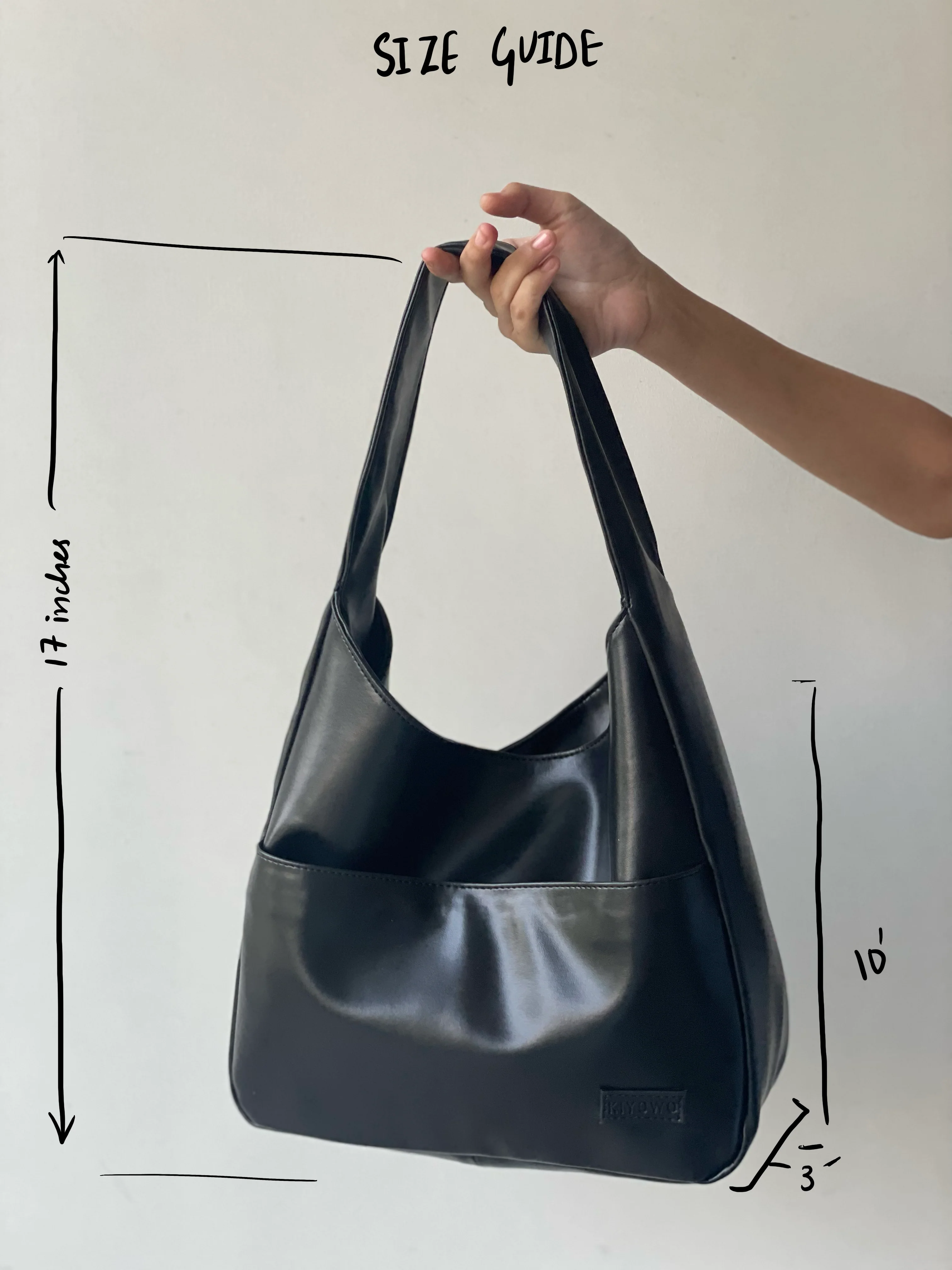 Black Hobo Tote Bag - Image 8