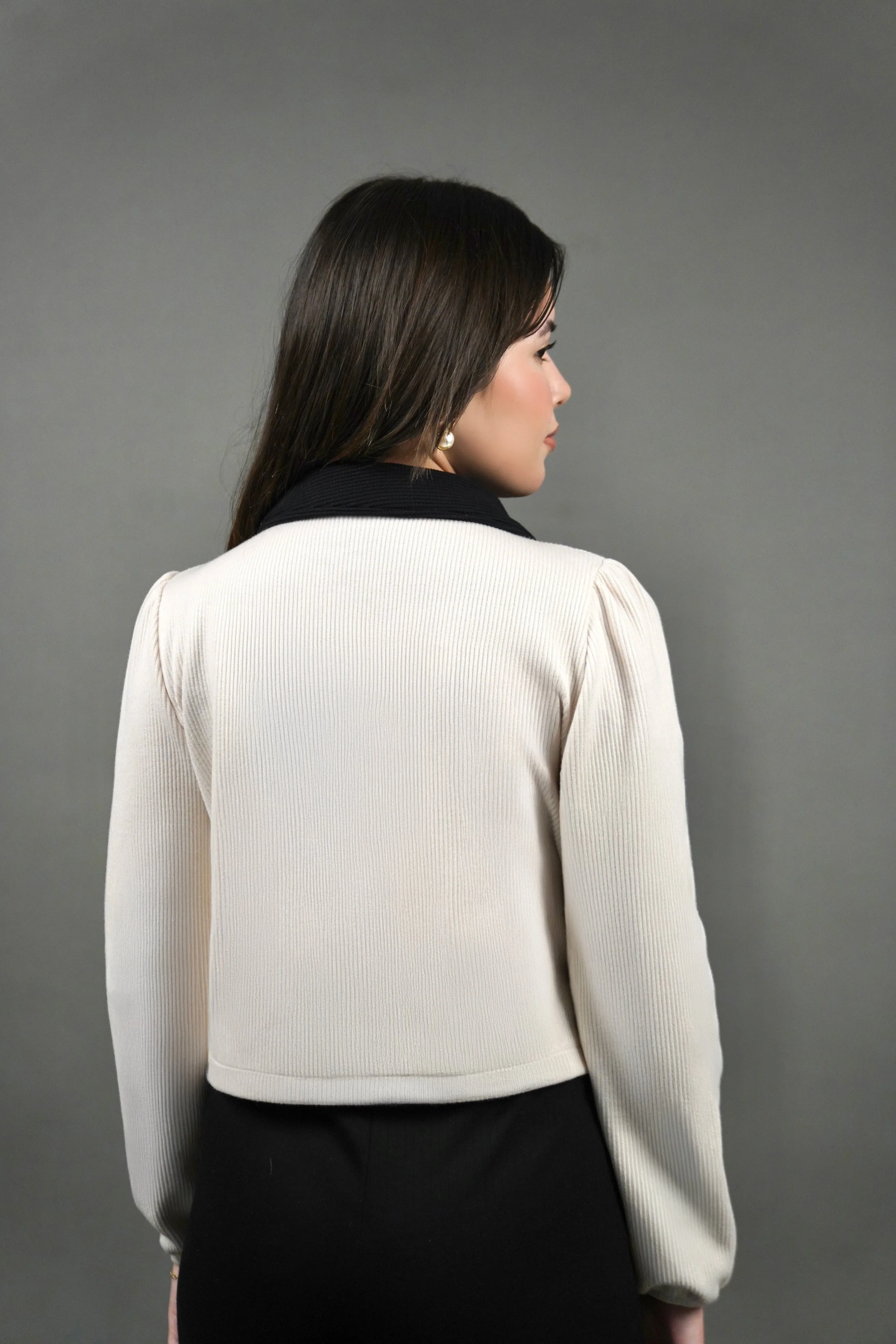 Blair Peterpan Collared Waffle Knit Top - Image 4