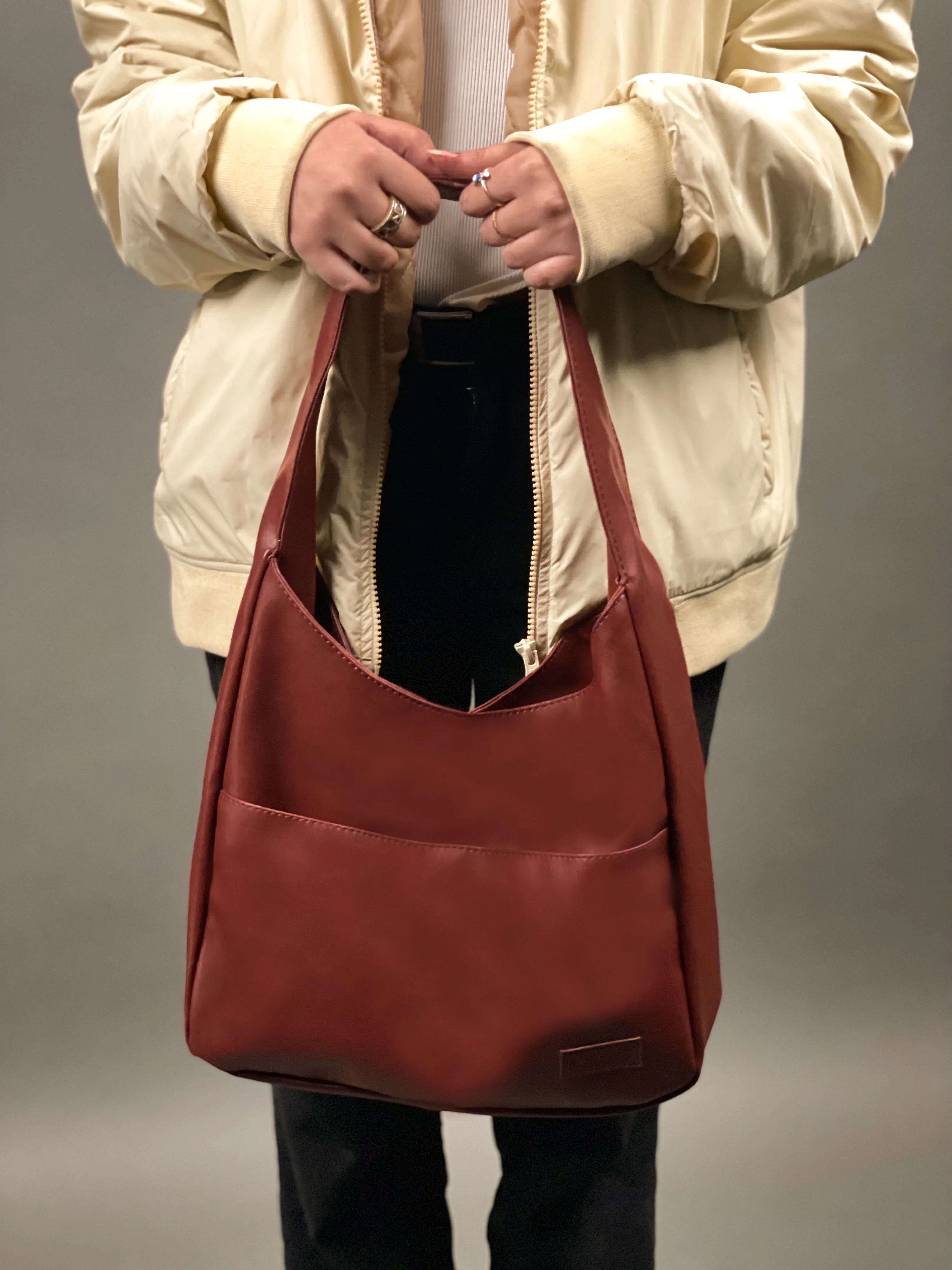 Cherry Cola Red Hobo Tote Bag - Image 4