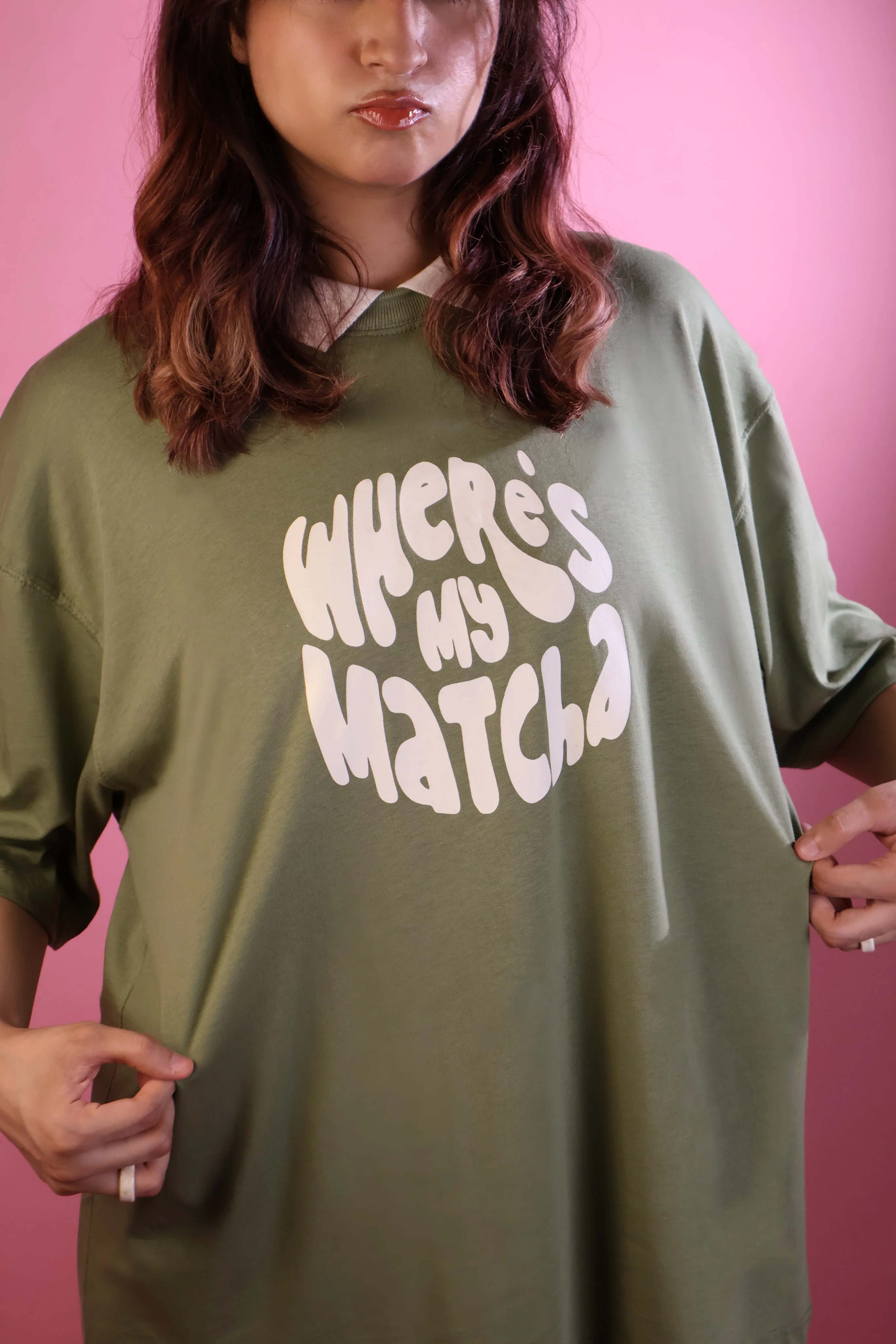 Collared Matcha Oversized Tee - Image 4