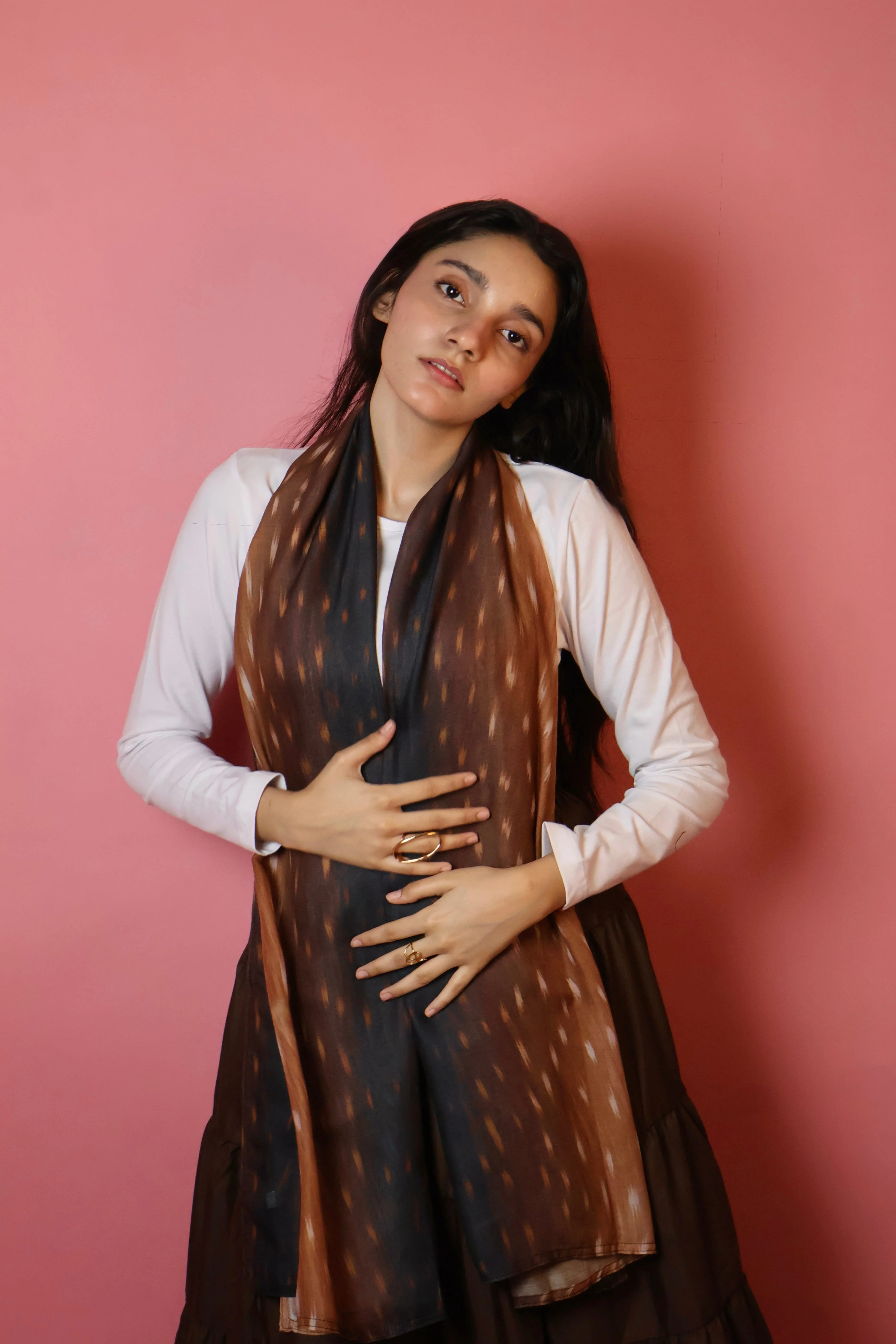 Deer Brown summer scarf - Image 3