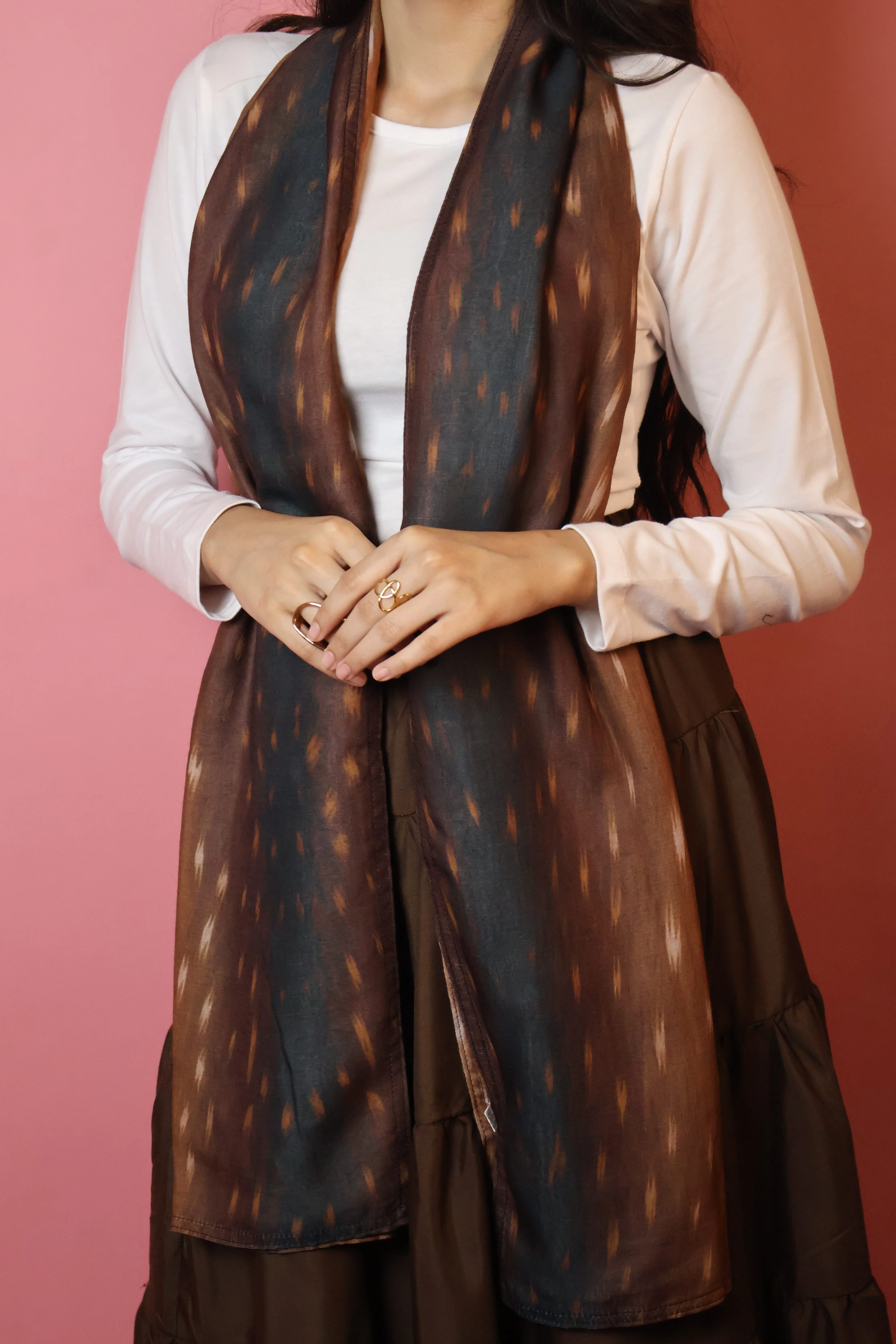 Deer Brown summer scarf - Image 4