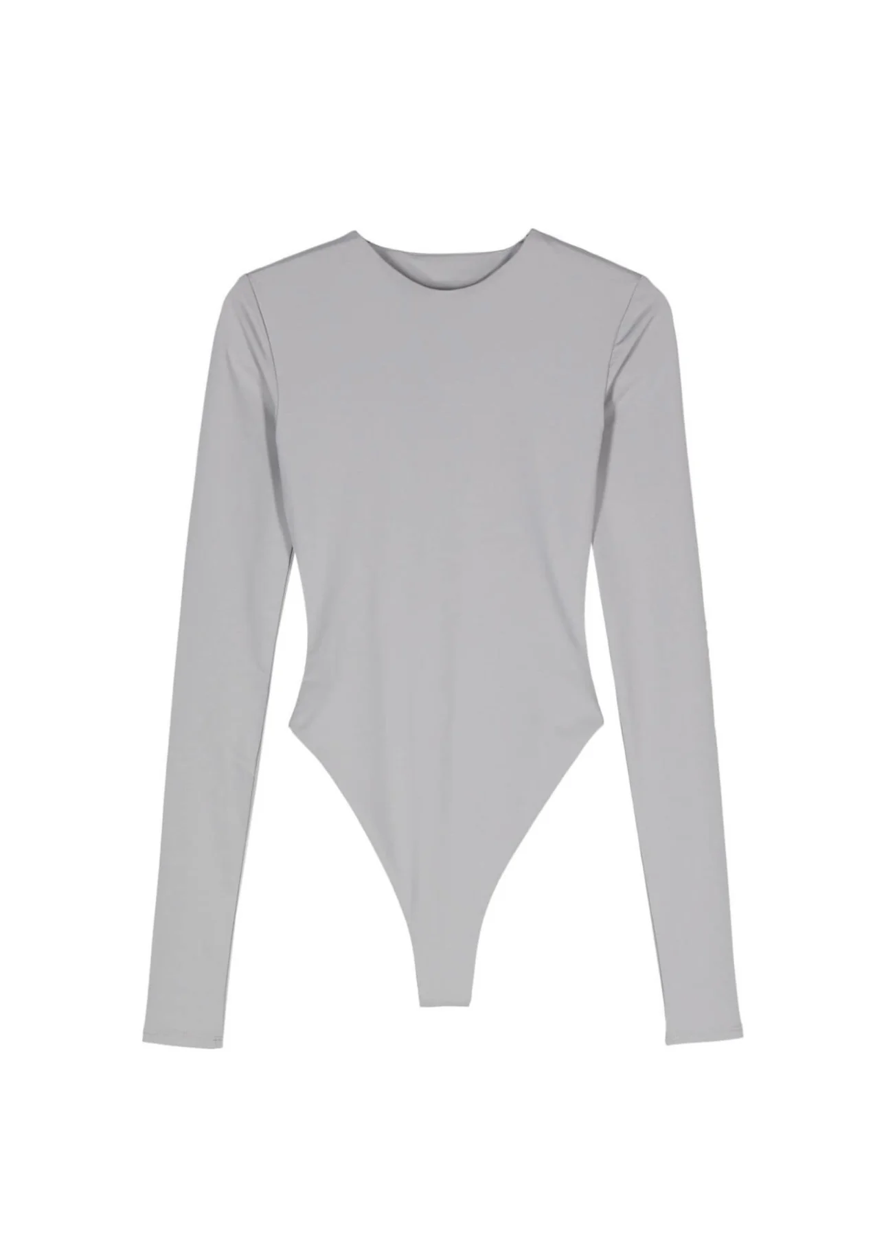 Grey Basic Fitted Full Bodysuit - Image 6