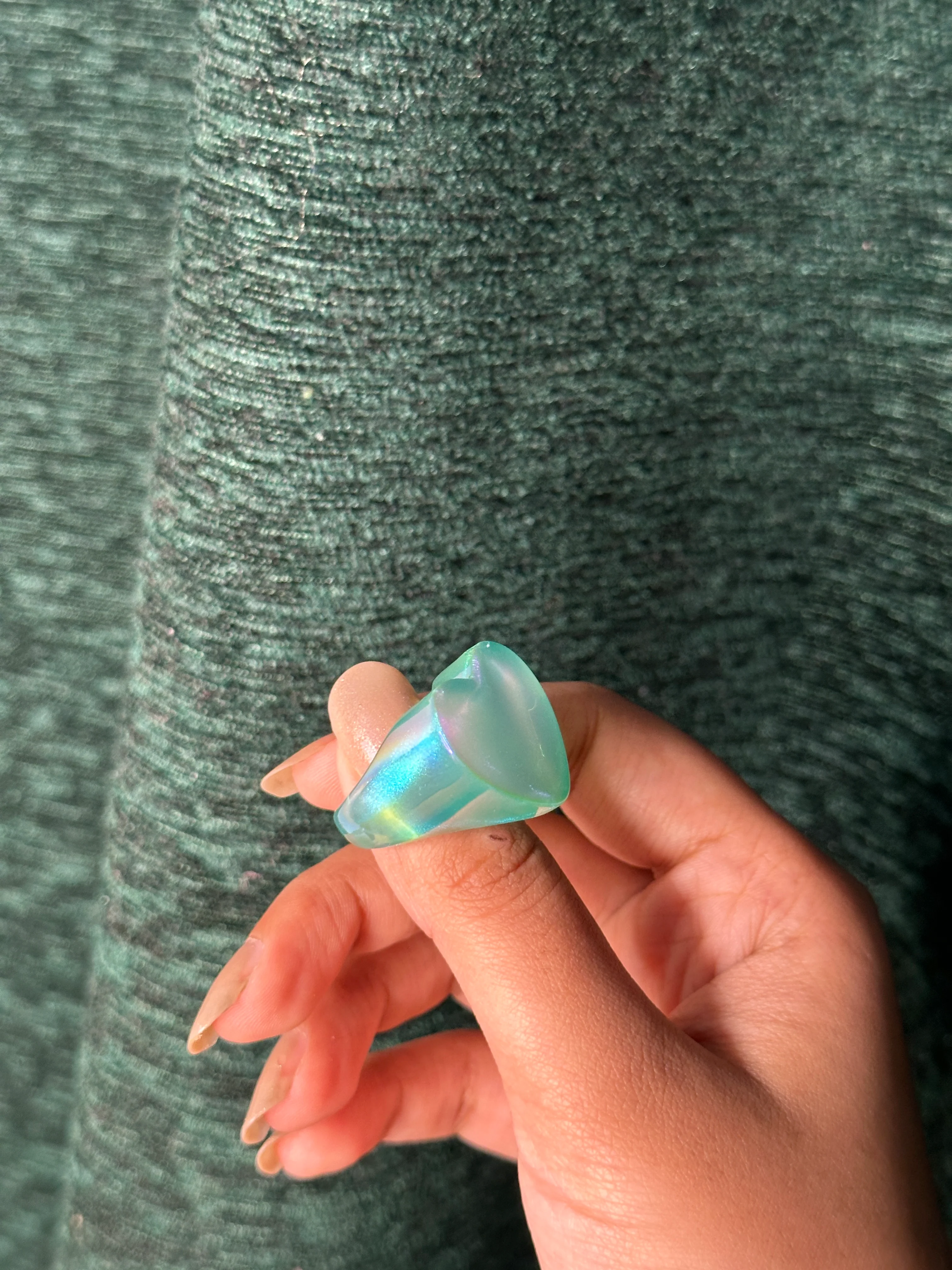 Holographic Block Heart Acrylic Ring - Image 10