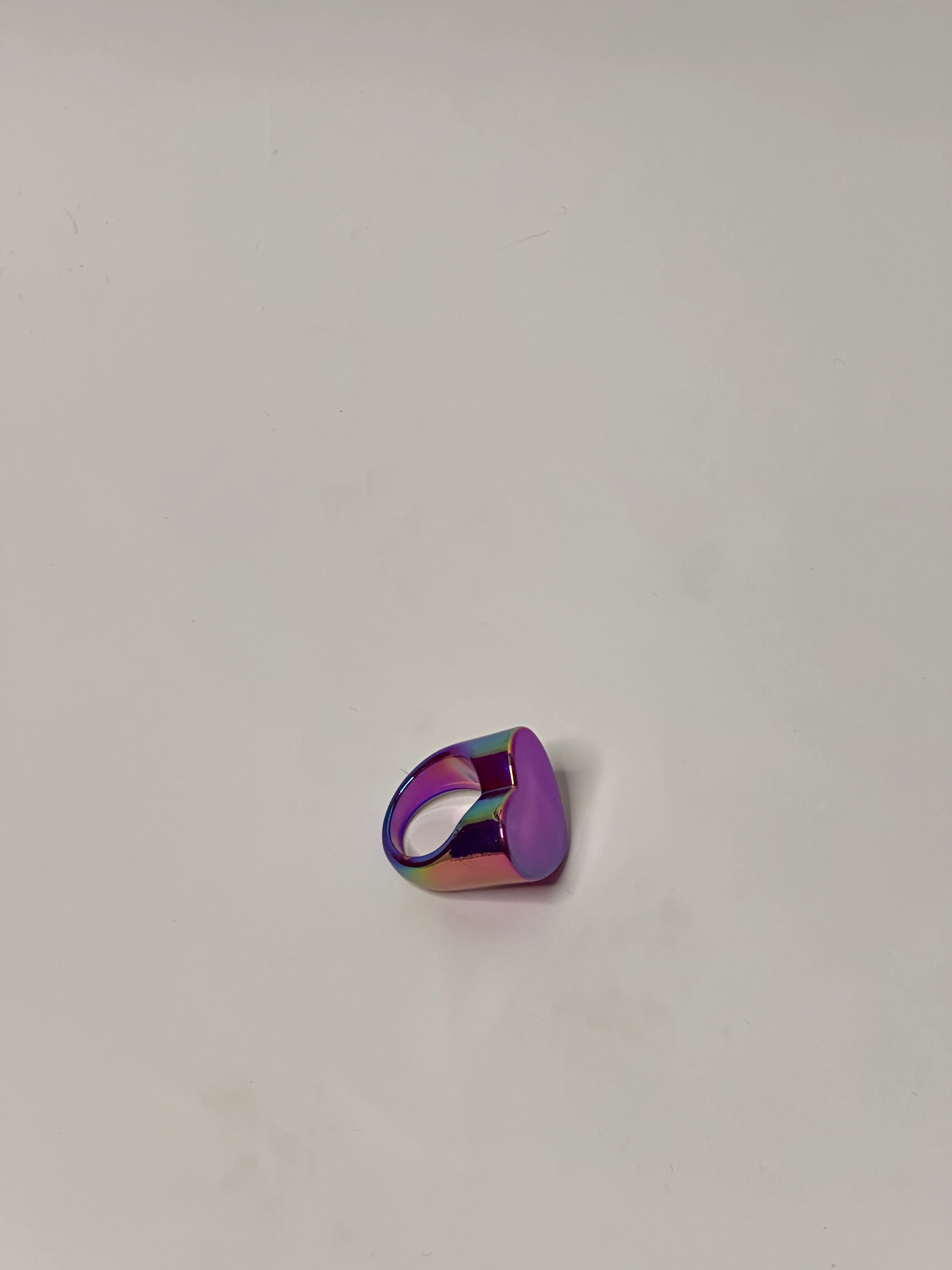 Holographic Block Heart Acrylic Ring - Image 4