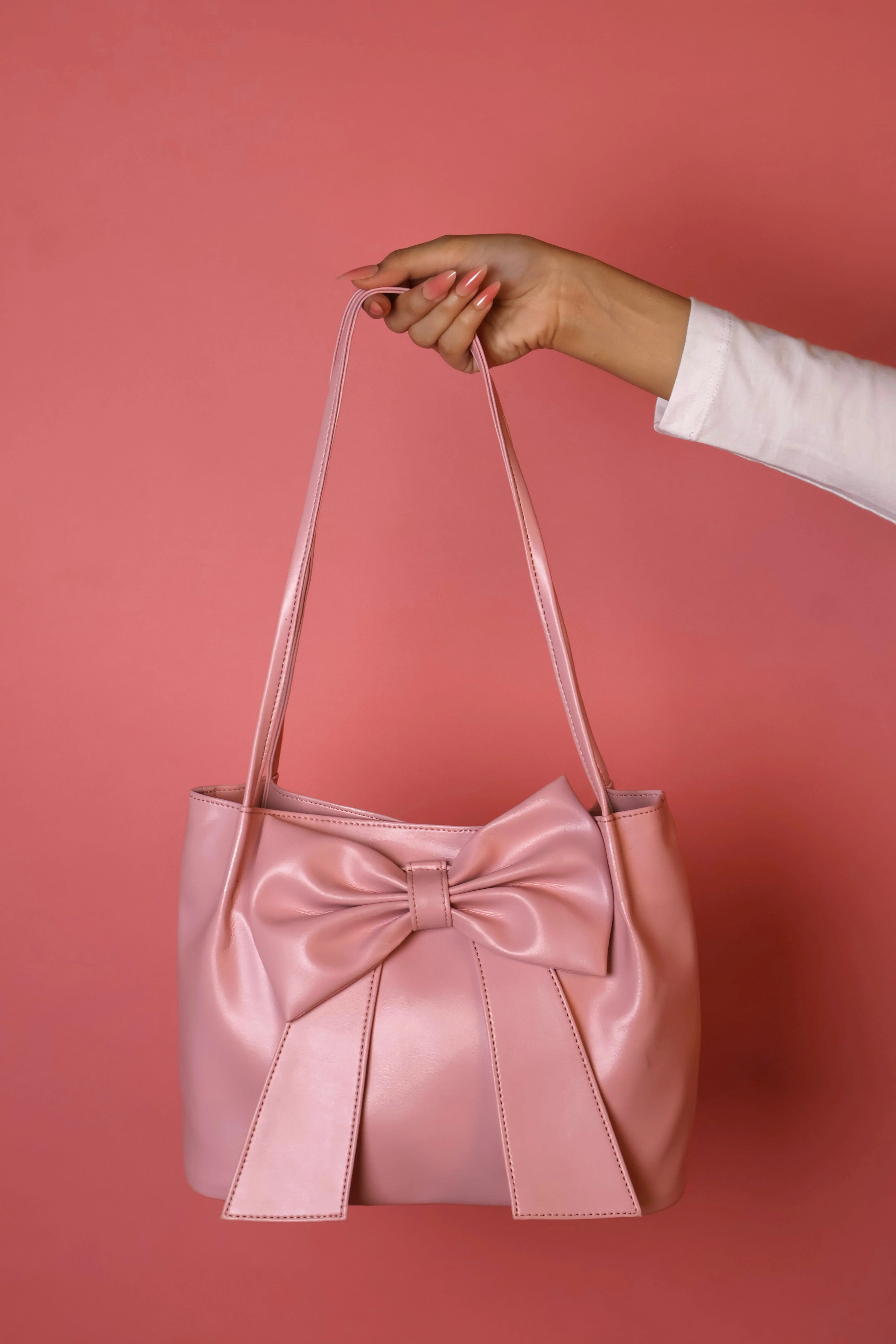 Pink Soft Bow Hand Bag - Image 3