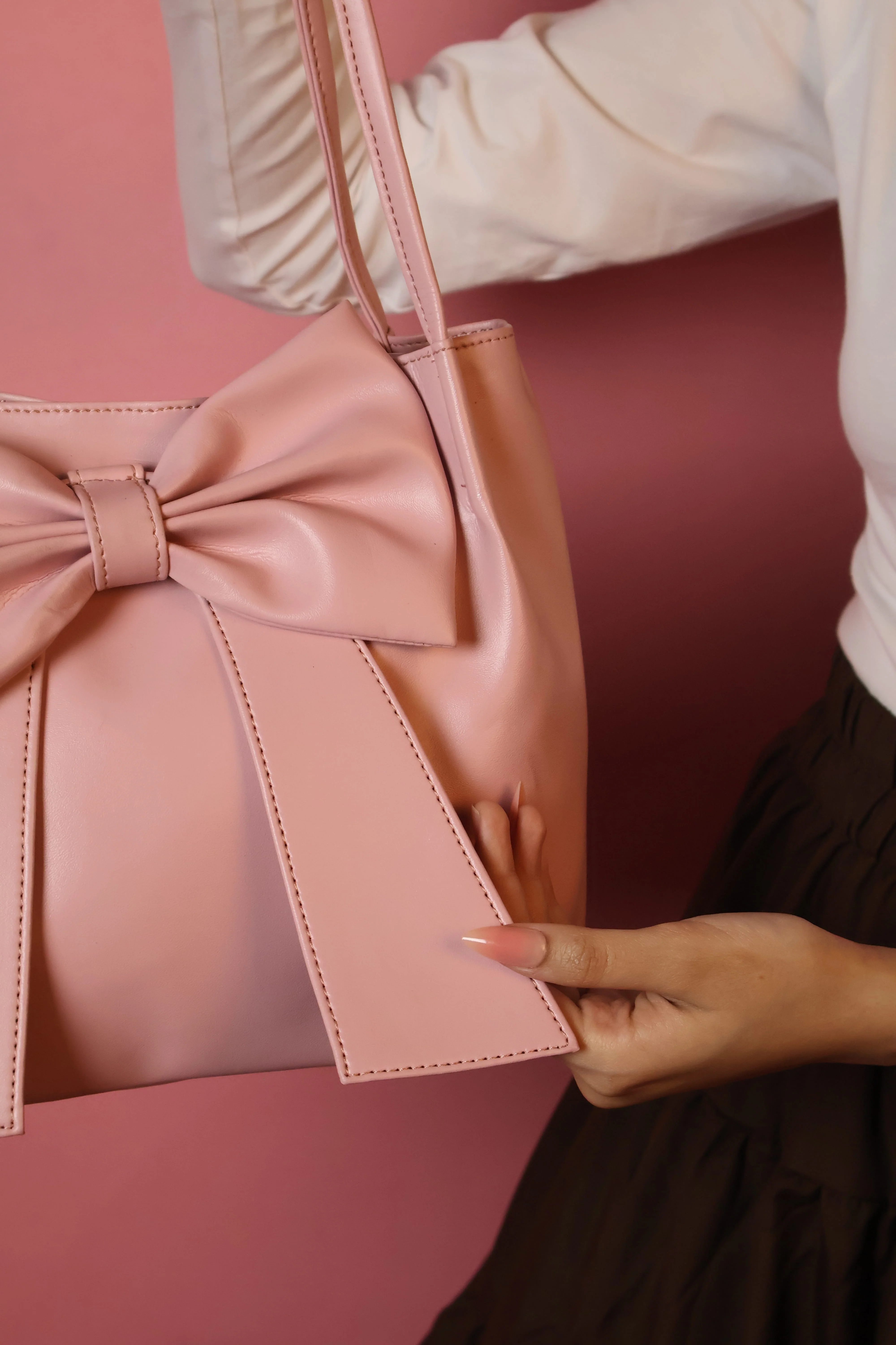 Pink Soft Bow Hand Bag - Image 5
