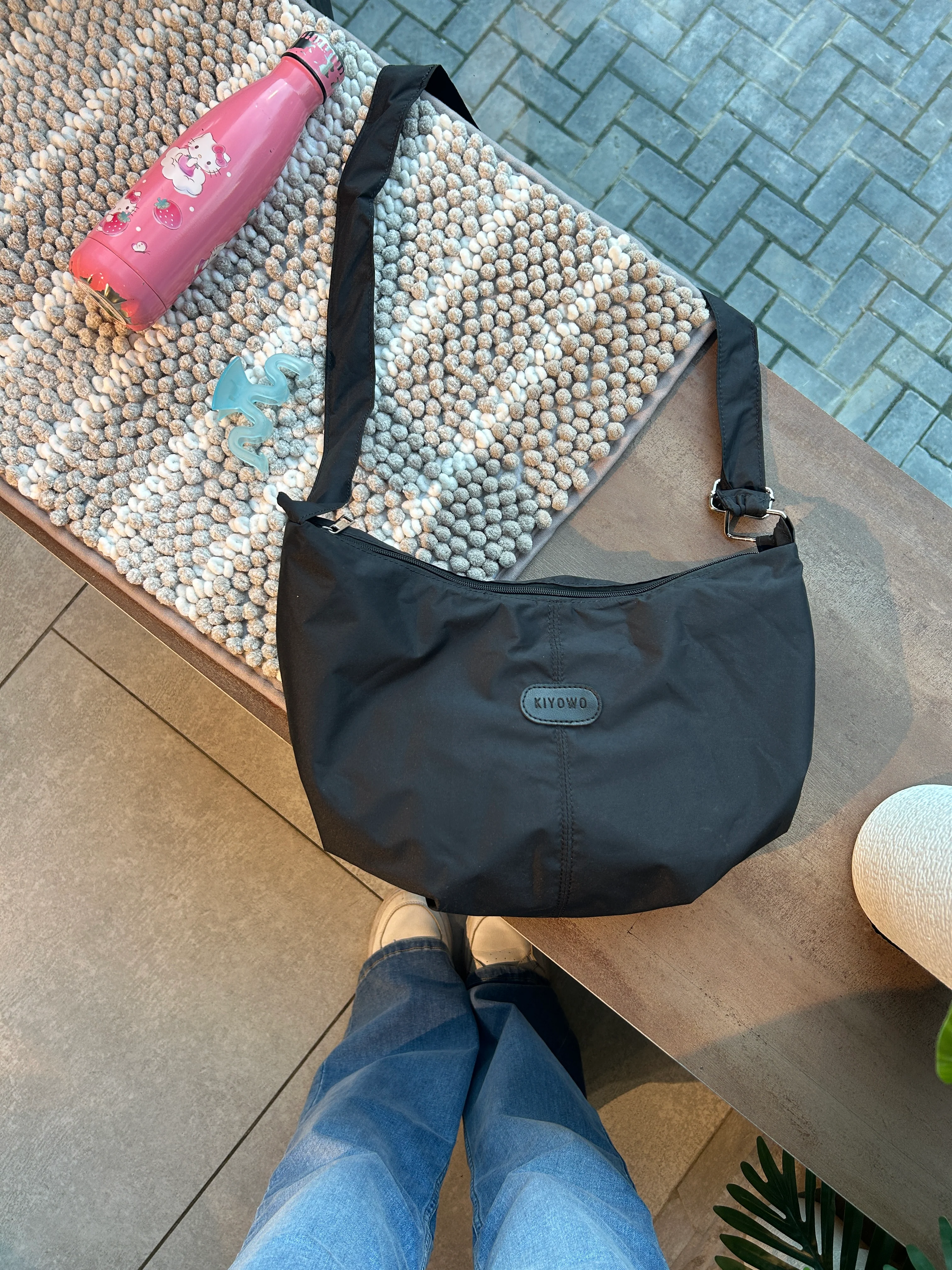 Unisex Black Canvas Sling Bag - Image 7