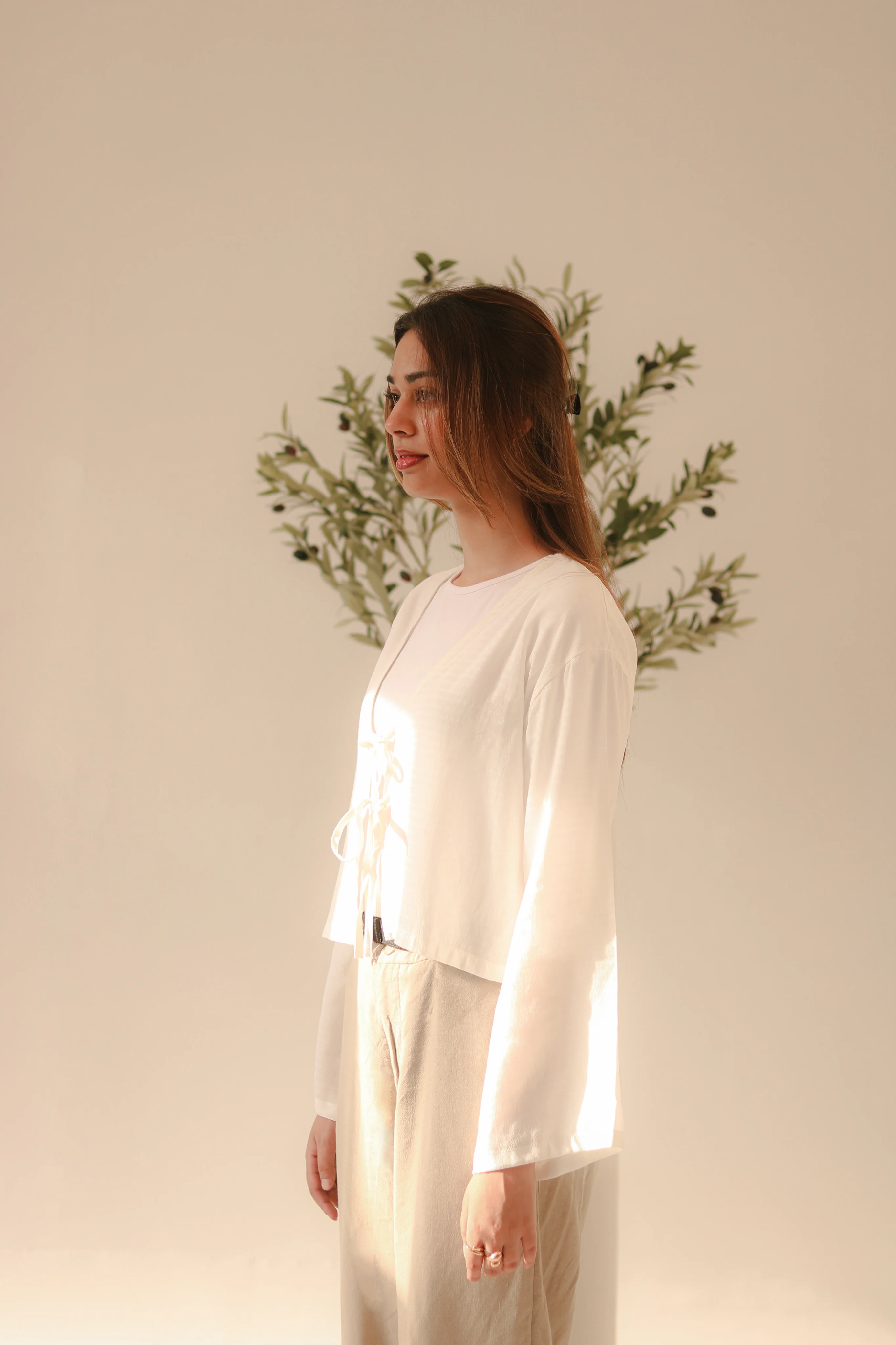 White Front Double Tie Coverup Top - Image 3